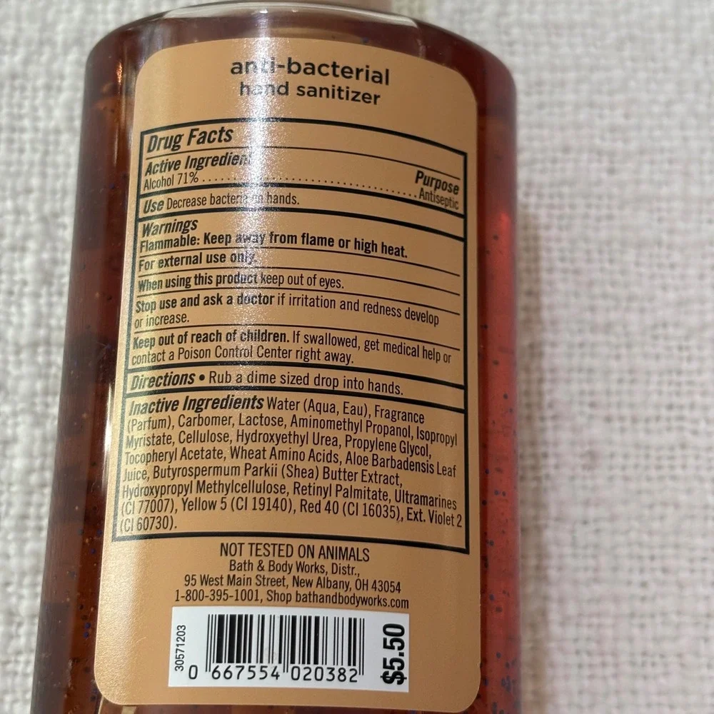 Bath & Body Works Warm Vanilla Sugar Anti-Bacterial Hand Gel 7.6 fl oz Pump